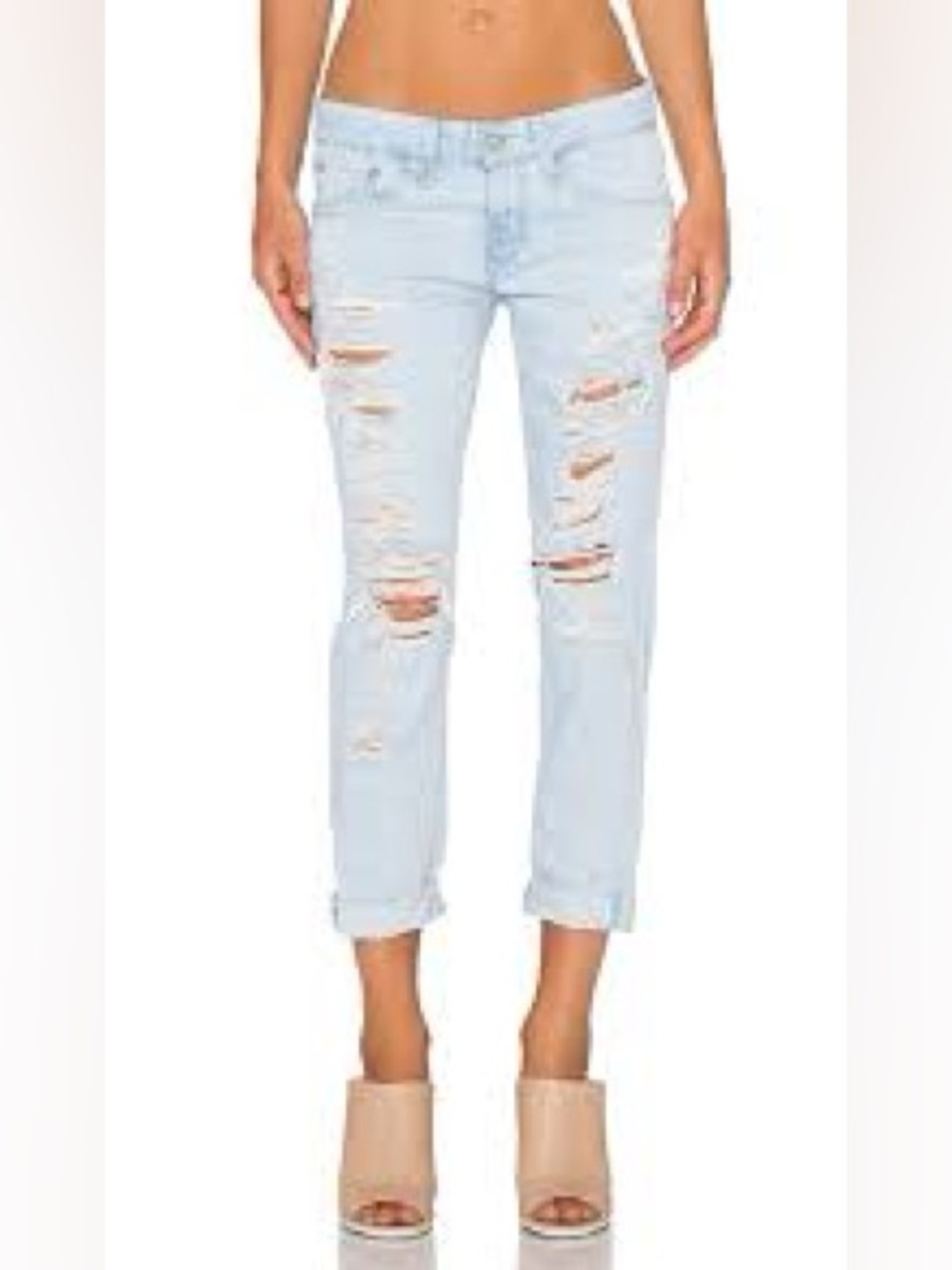 AG Adriano Goldschmied “The Nikki Crop” 
Relaxed Skinny Cropped Mid Rise Jeans